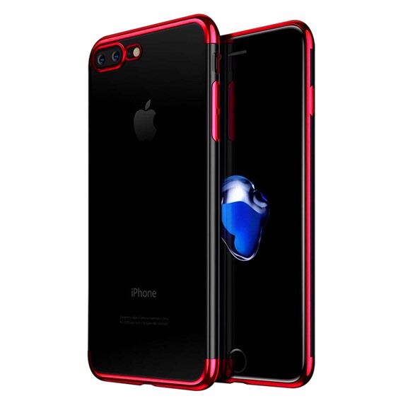 Microsonic Apple iPhone 7 Plus Kılıf Skyfall Transparent Clear Kırmızı 1