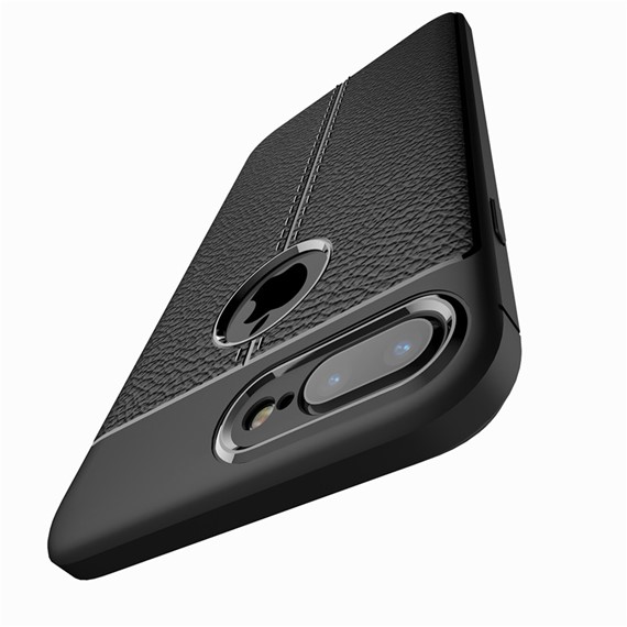 Microsonic Apple iPhone 7 Plus Kılıf Deri Dokulu Silikon Kırmızı 4