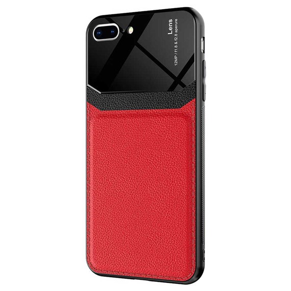 Microsonic Apple iPhone 8 Plus Kılıf Uniq Leather Kırmızı 2