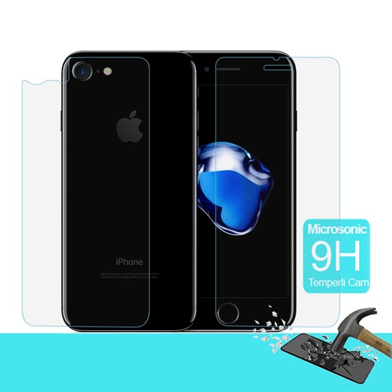 Microsonic Full Body Temperli Cam Ekran koruyucu iPhone 8 Ön Arka 1