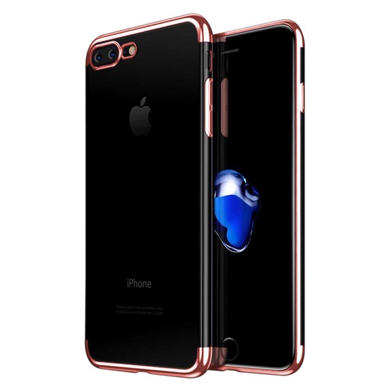 Microsonic Apple iPhone 8 Plus Kılıf Skyfall Transparent Clear Rose Gold 1