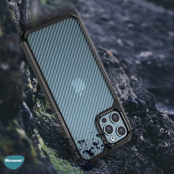 Microsonic Apple iPhone 11 Kılıf Cast Carbon Siyah 6