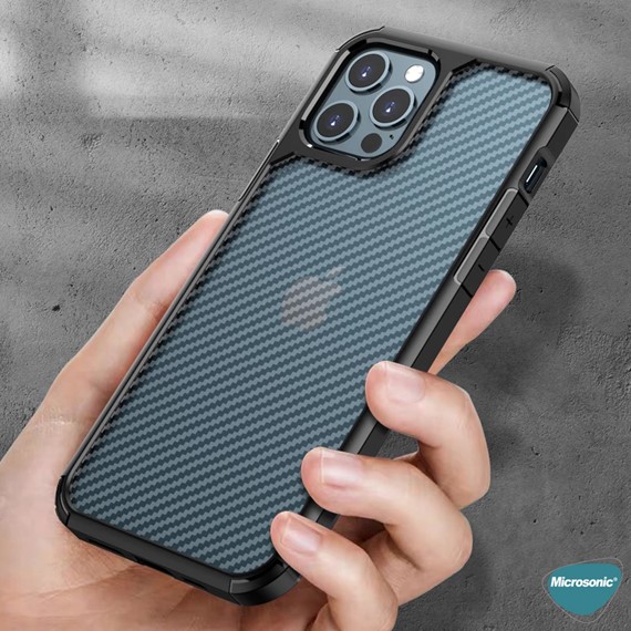 Microsonic Apple iPhone 11 Pro Max Kılıf Cast Carbon Siyah 7