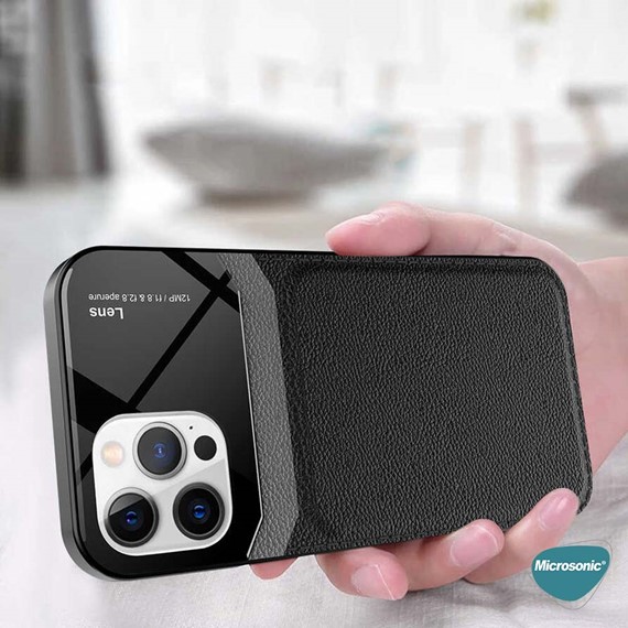 Microsonic Apple iPhone X Kılıf Uniq Leather Lacivert 4