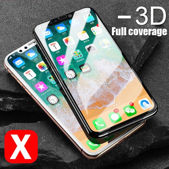 Microsonic Apple iPhone XS 5 8 Tam Kaplayan Temperli Cam Ekran koruyucu Kırılmaz Film Siyah 4