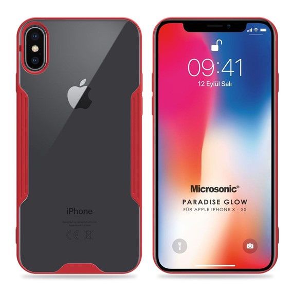 Microsonic Apple iPhone XS Kılıf Paradise Glow Kırmızı 1