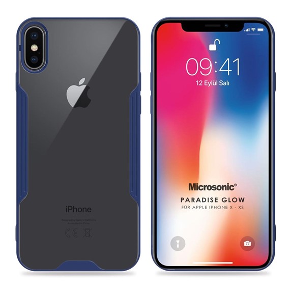 Microsonic Apple iPhone X Kılıf Paradise Glow Lacivert 1