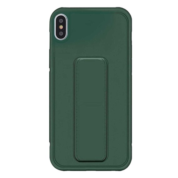 Microsonic Apple iPhone XS Kılıf Hand Strap Koyu Yeşil 2