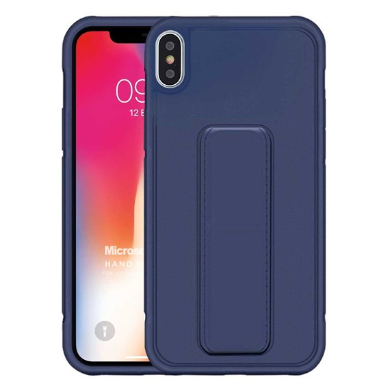 Microsonic Apple iPhone XS Kılıf Hand Strap Lacivert 1