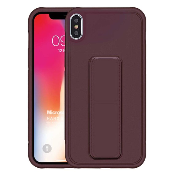 Microsonic Apple iPhone XS Kılıf Hand Strap Mor 1