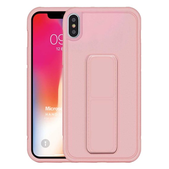 Microsonic Apple iPhone XS Kılıf Hand Strap Rose Gold 1