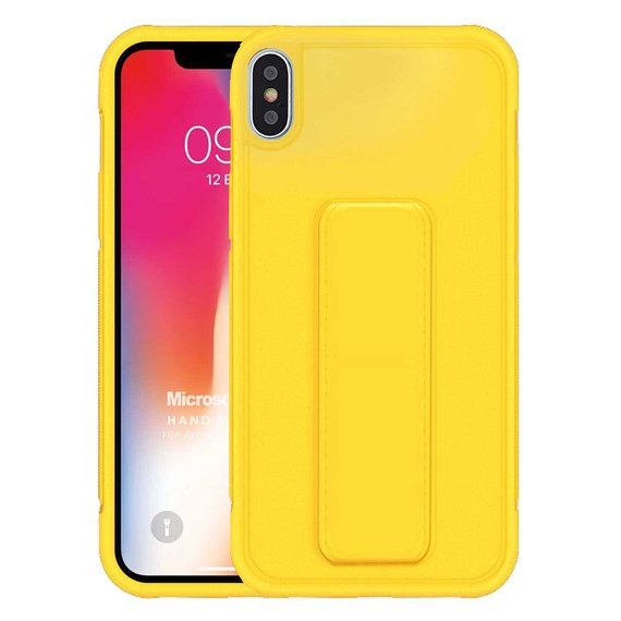 Microsonic Apple iPhone XS Kılıf Hand Strap Sarı 1