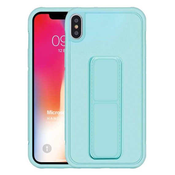 Microsonic Apple iPhone XS Kılıf Hand Strap Turkuaz 1