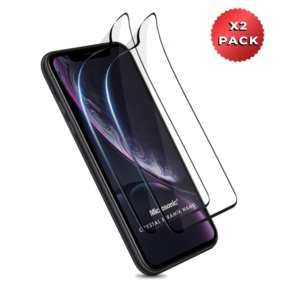 Microsonic Apple iPhone XR Crystal Seramik Nano Ekran Koruyucu Siyah 2 Adet 2