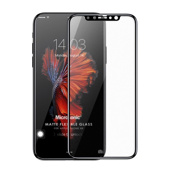 Microsonic Apple iPhone XR Seramik Matte Flexible Ekran Koruyucu Siyah 2