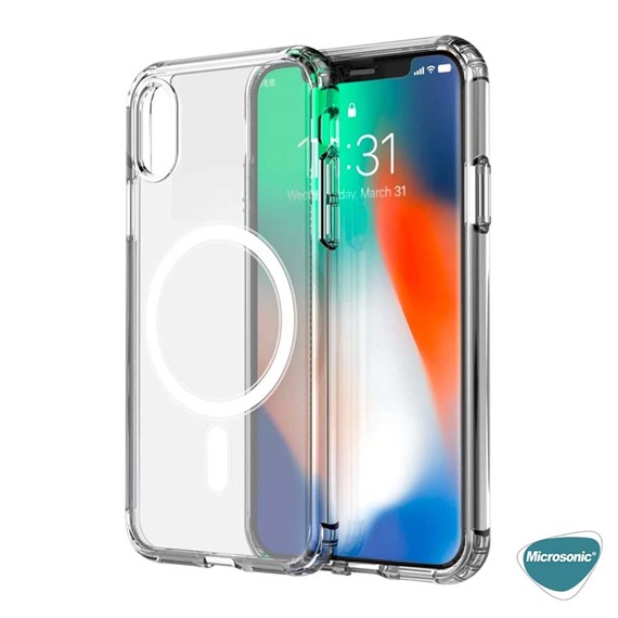 Microsonic Apple iPhone X Kılıf MagSafe Clear Soft Şeffaf 6