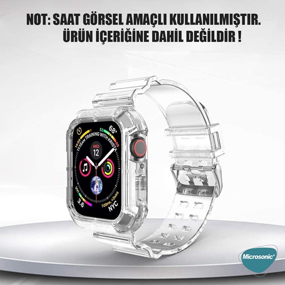 Microsonic Apple Watch SE 2022 40mm Kordon Transparent Clear Band Şeffaf 2
