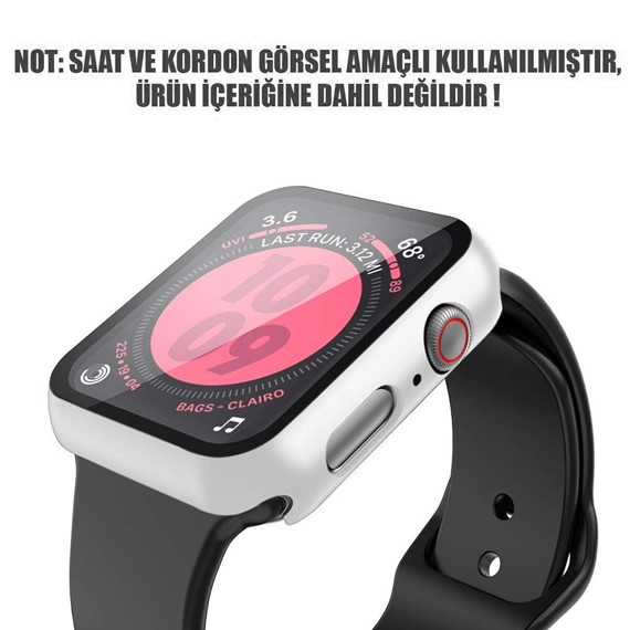 Microsonic Apple Watch Series 9 45mm Kılıf Matte Premium Slim WatchBand Beyaz 2