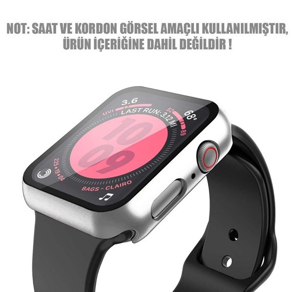 Microsonic Apple Watch Ultra Kılıf Matte Premium Slim WatchBand Gümüş 2