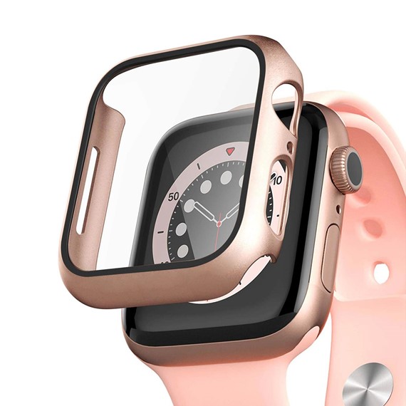 Microsonic Apple Watch Series 7 45mm Kılıf Matte Premium Slim WatchBand Rose Gold 1