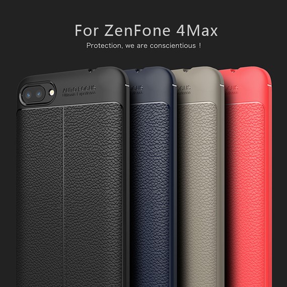 Microsonic Asus Zenfone 4 Max 5 5 ZC554KL Kılıf Deri Dokulu Silikon Siyah 5