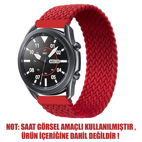 Microsonic Samsung Galaxy Watch 5 44mm Kordon Small Size 135mm Braided Solo Loop Band Kırmızı 2