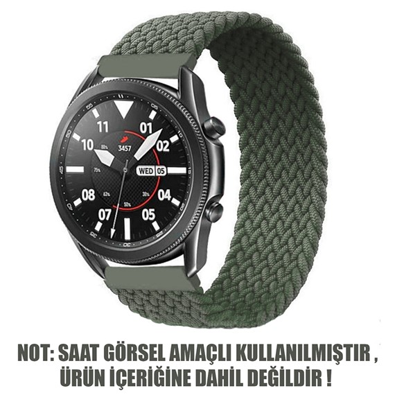 Microsonic Huawei Watch GT 3 Pro 46mm Titanyum Kordon Large Size 165mm Braided Solo Loop Band Koyu Yeşil 2