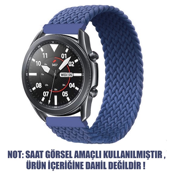 Microsonic Samsung Galaxy Watch 4 44mm Kordon Small Size 135mm Braided Solo Loop Band Lacivert 2
