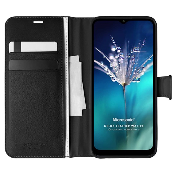 Microsonic General Mobile GM 21 Kılıf Delux Leather Wallet Siyah 1