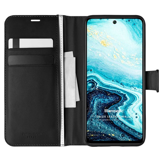 Microsonic General Mobile GM 21 Plus Kılıf Delux Leather Wallet Siyah 1