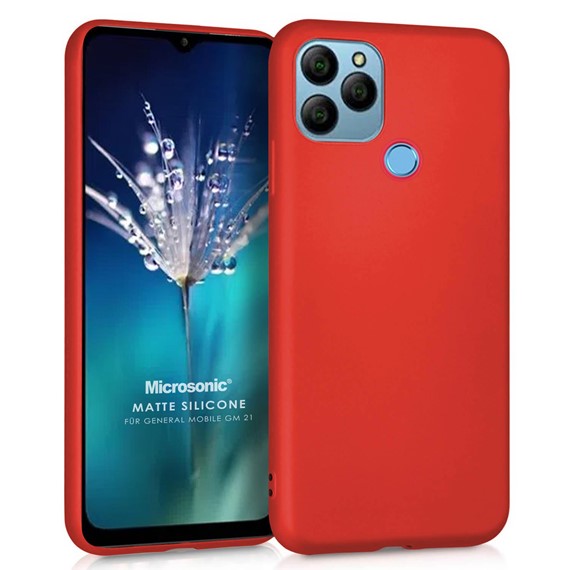 Microsonic Matte Silicone General Mobile GM 21 Kılıf Kırmızı 1