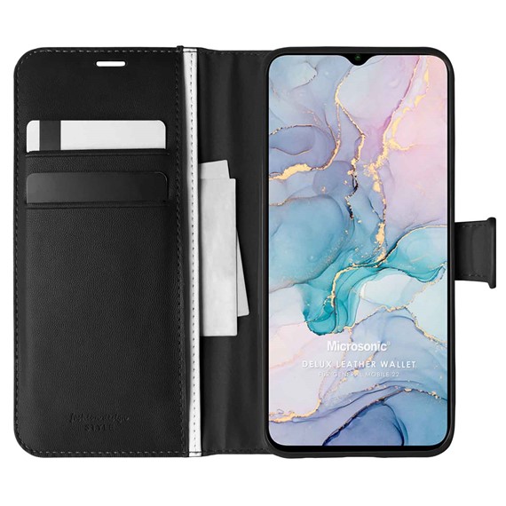 Microsonic General Mobile GM 22 Kılıf Delux Leather Wallet Siyah 1