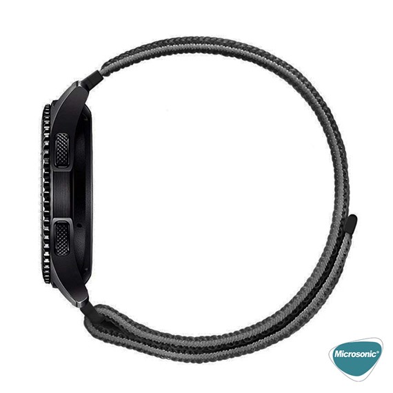 Microsonic Huawei Honor Magic Watch 2 46mm Hasırlı Kordon Woven Sport Loop Siyah 7