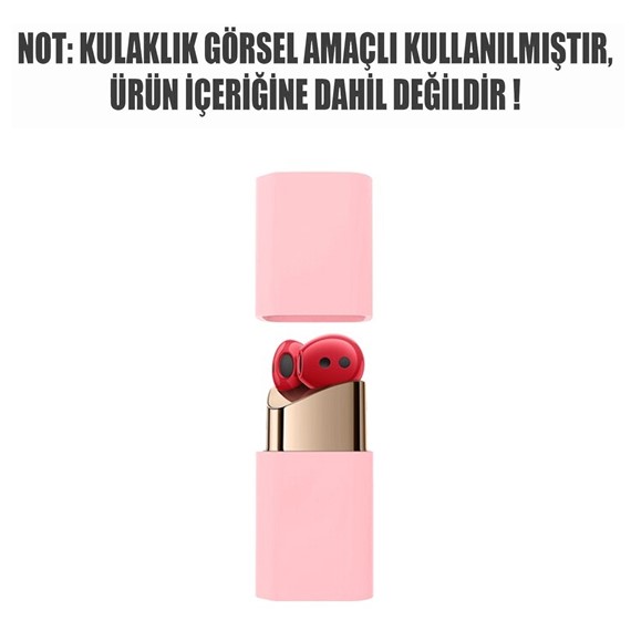 Microsonic Huawei FreeBuds Lipstick Mat Silikon Kılıf Pembe 2