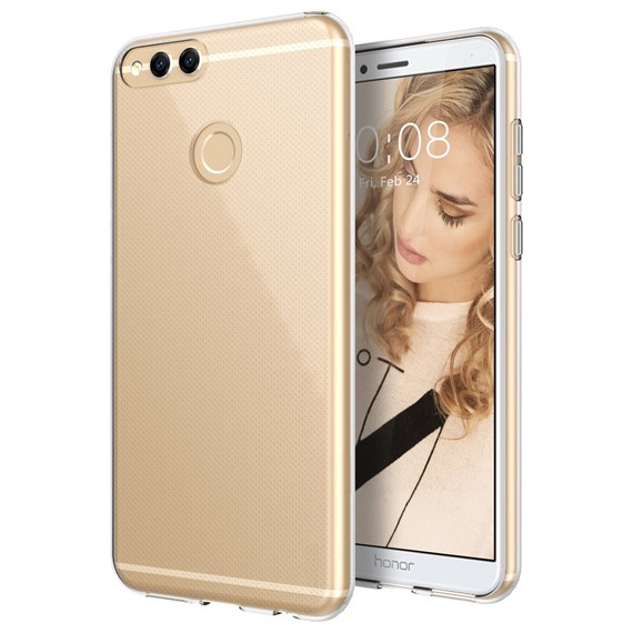 Microsonic Huawei Honor 7X Kılıf Transparent Soft Beyaz 1