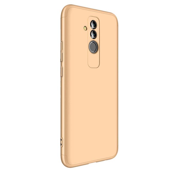 Microsonic Huawei Mate 20 Lite Kılıf Double Dip 360 Protective Gold 2