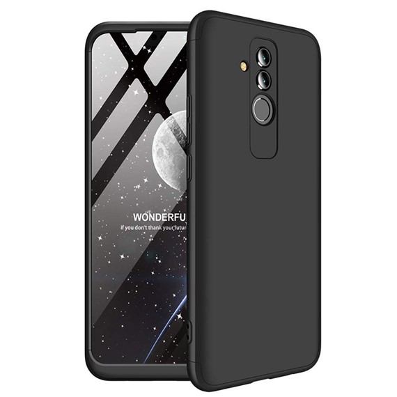 Microsonic Huawei Mate 20 Lite Kılıf Double Dip 360 Protective Siyah 1