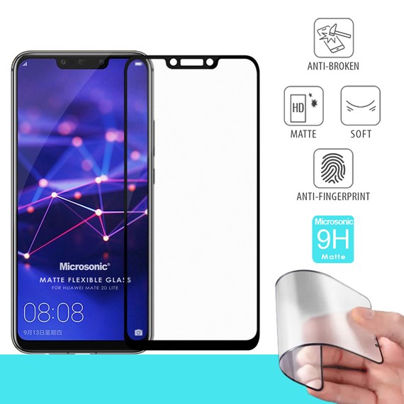 Microsonic Huawei Mate 20 Lite Seramik Matte Flexible Ekran Koruyucu Siyah 1