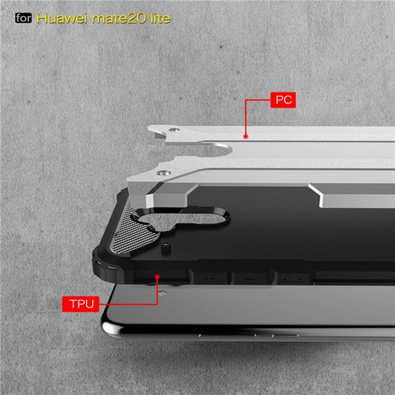 Microsonic Huawei Mate 20 Lite Kılıf Rugged Armor Siyah 4