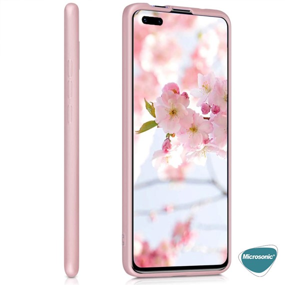 Microsonic Matte Silicone Huawei Mate 40 Pro Kılıf Rose Gold 6