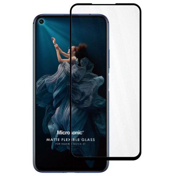 Microsonic Huawei Nova 5T Seramik Matte Flexible Ekran Koruyucu Siyah 2