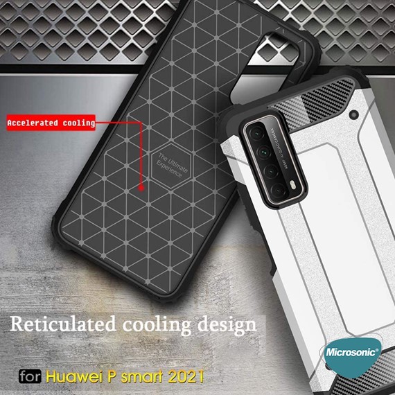 Microsonic Huawei P Smart 2021 Kılıf Rugged Armor Mavi 5