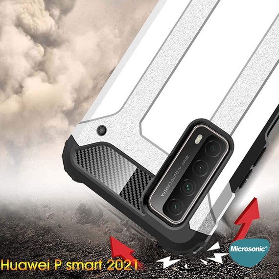 Microsonic Huawei P Smart 2021 Kılıf Rugged Armor Gold 6