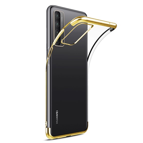 Microsonic Huawei P Smart 2021 Kılıf Skyfall Transparent Clear Gold 2