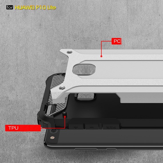 Microsonic Huawei P10 Lite Kılıf Rugged Armor Mavi 3