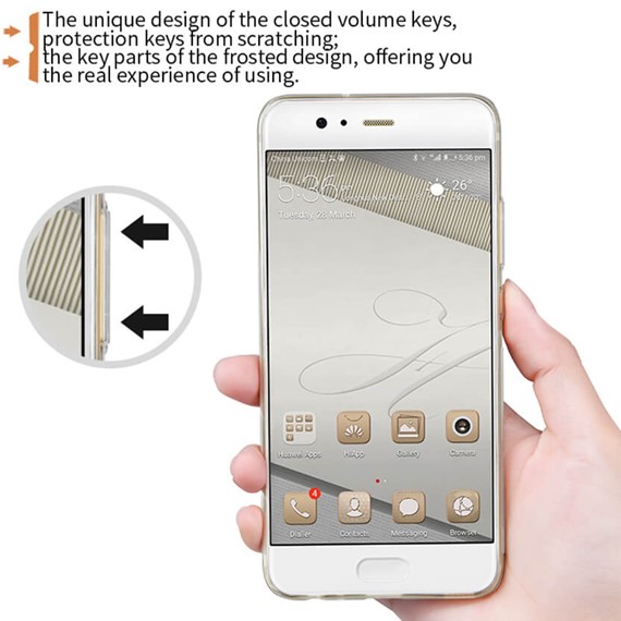 Microsonic Huawei P10 Kılıf Transparent Soft Beyaz 3