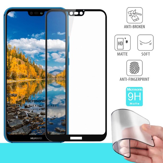 Microsonic Huawei P20 Lite Seramik Matte Flexible Ekran Koruyucu Siyah 1