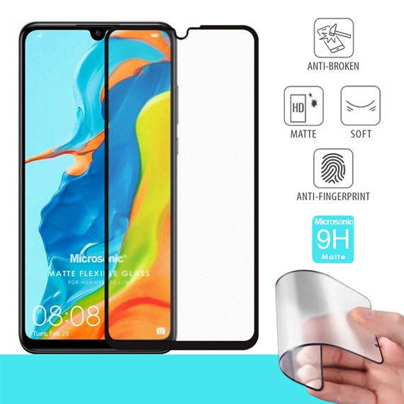 Microsonic Huawei P30 Lite Seramik Matte Flexible Ekran Koruyucu Siyah 1