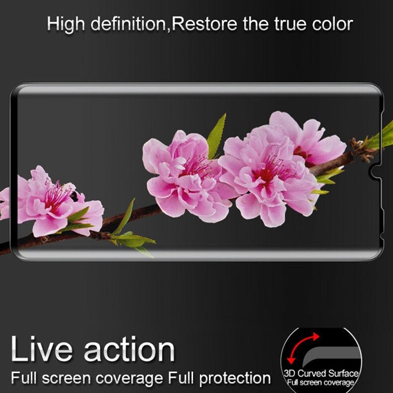 Microsonic Huawei P30 Pro Tam Kaplayan Temperli Cam Ekran koruyucu Siyah 5