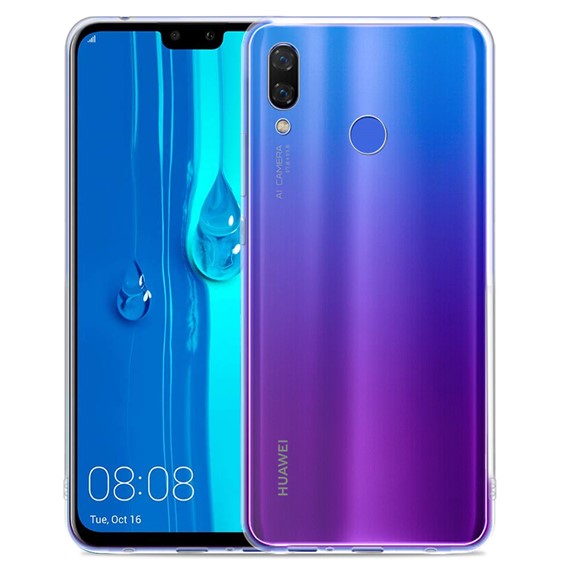 Microsonic Huawei Y9 2019 Kılıf Transparent Soft Beyaz 1